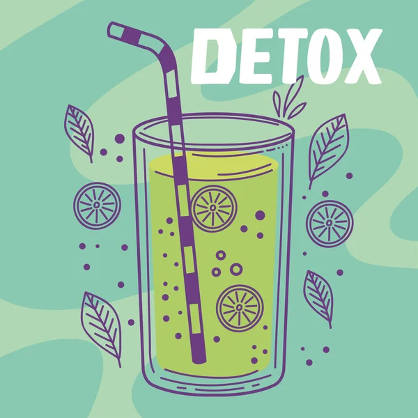 Lemon Detox Drink Healthy Poster — Archivo Imágenes Vectoriales