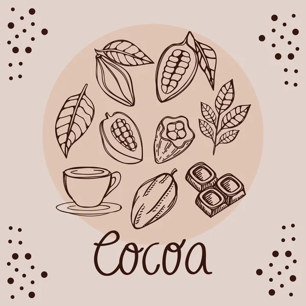 Cocoa Products Frame Poster — Stock Vector