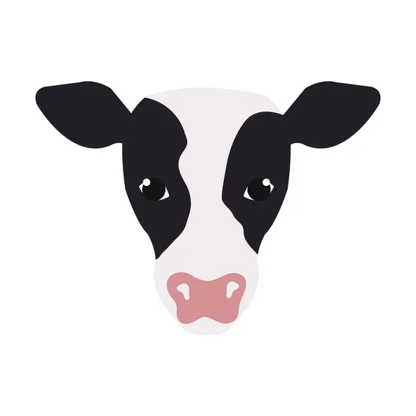 Cow Animal Farm Head Icon — Stock Vector