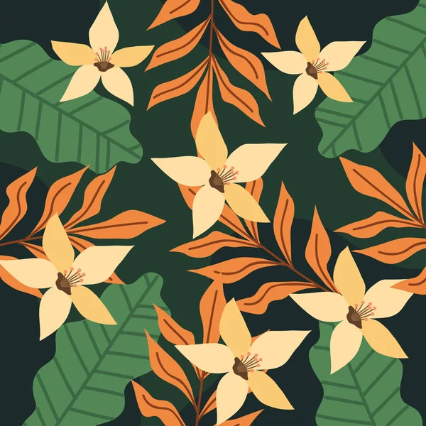 Yellow Flowers Garden Decorative Pattern Background — 图库矢量图片