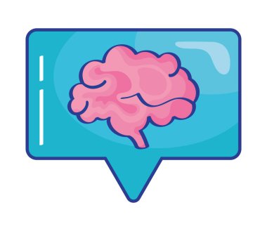 Konuşma baloncuğu simgesindeki beyin