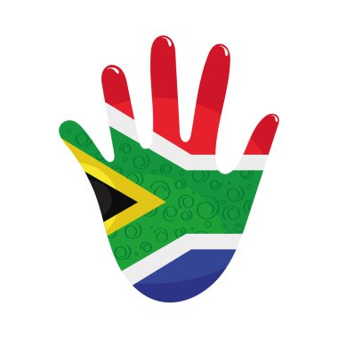 Güney Afrika bayrak ikonu ile el ele