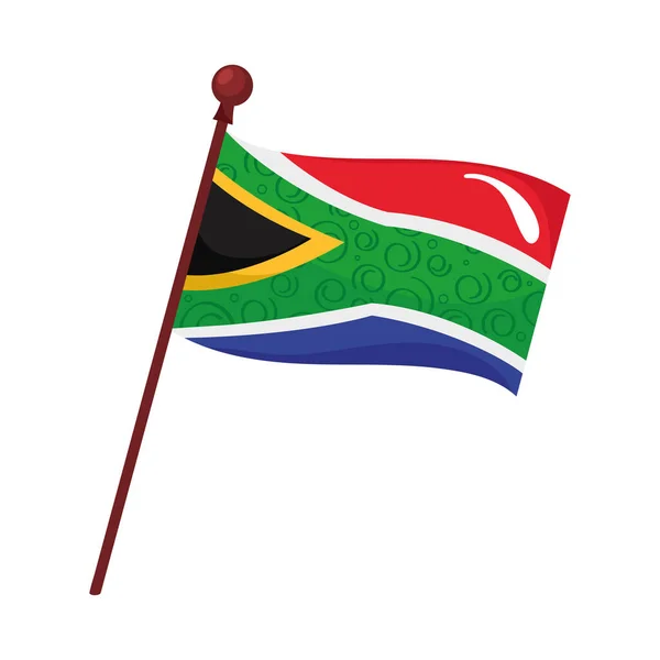 South Africa Flag Pole Icon — Stock Vector
