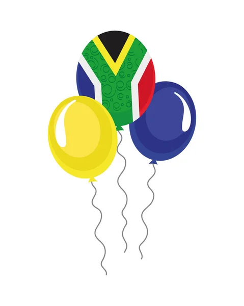 Dél Afrikai Zászló Léggömbökben Hélium Ikon — Stock Vector
