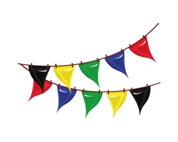 Garlands Party Hanging Celebration Icon —  Vetores de Stock