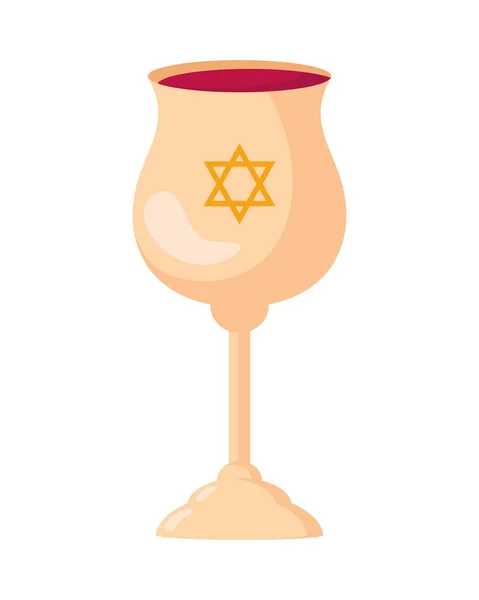 Єврейська Золота Чашка Кубку Значок — стоковий вектор