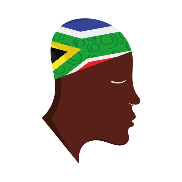 South Africa Flag Head Icon — Stock Vector