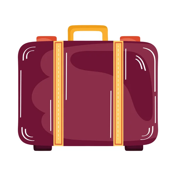 Brown Travel Suitcase Isolated Icon — 스톡 벡터