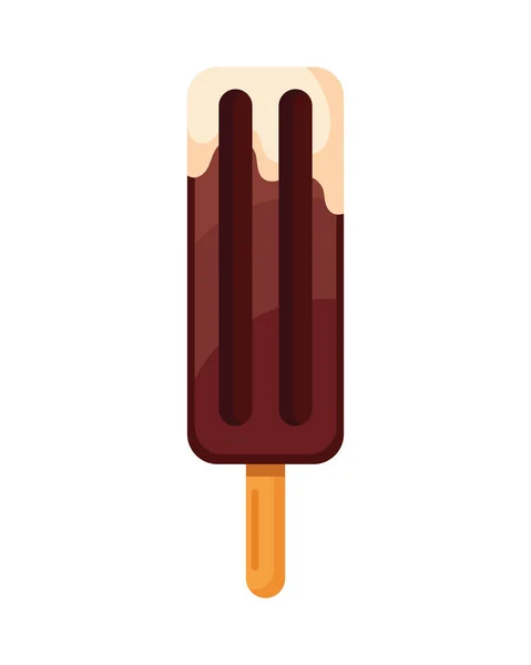 Chocolate Ice Cream Stick Icon — Vector de stock