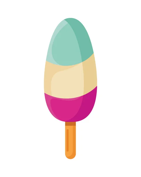 Three Colors Ice Cream Stick Icon — Stock Vector