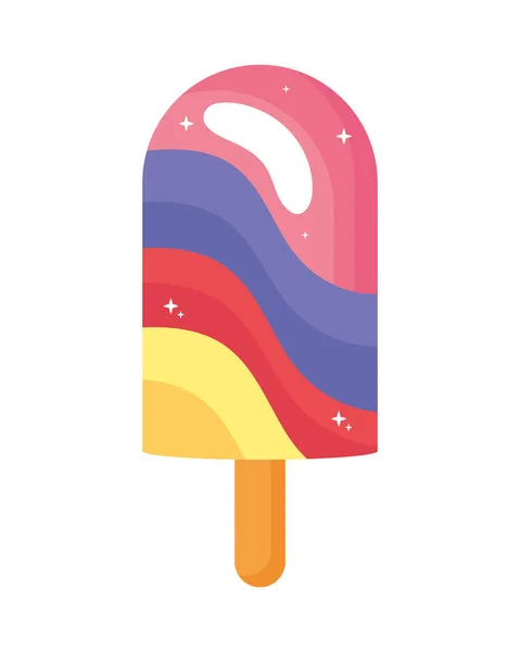 Ice Cream Stick Colorful Icon — Stock Vector