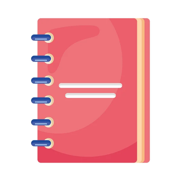 Red Notebook Supply Education Icon — Vetor de Stock