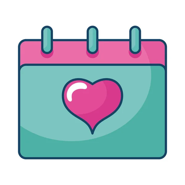 Calendar Heart Love Icon — Wektor stockowy