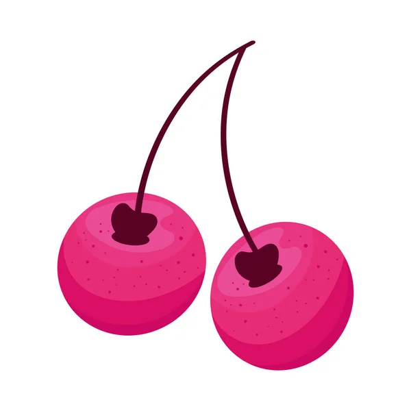 Cherries Fresh Fruit Healthy Icon — Vettoriale Stock