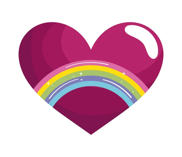 Heart Love Rainbow Icon — Vettoriale Stock
