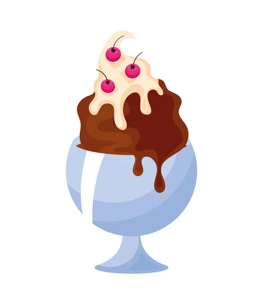 Chocolate Ice Cream Cup Icon — 스톡 벡터