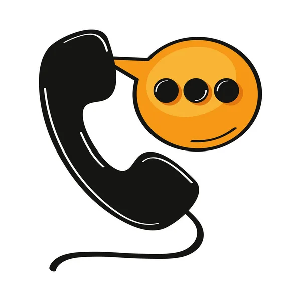 Téléphone Avec Icône Bulle Vocale — Image vectorielle
