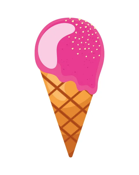 Fucshia Ice Cream Cone Icon — ストックベクタ