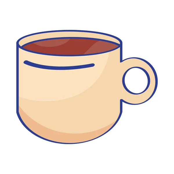 Coffee Cup Emoticon Style Icon — Stock Vector