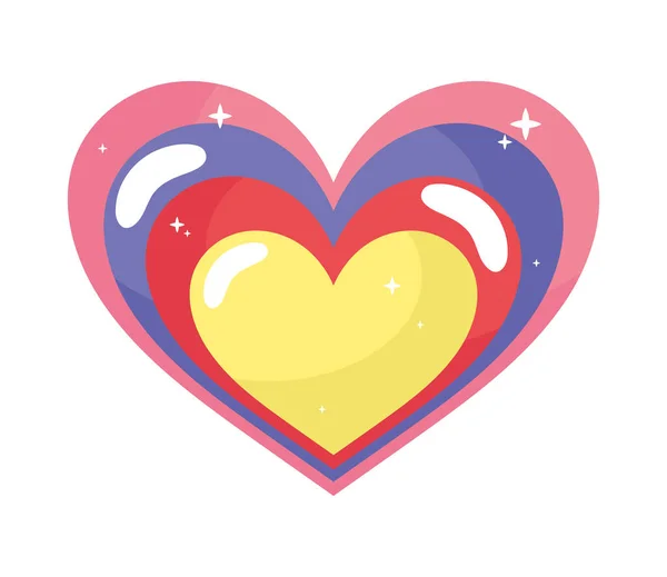 Heart Rainbow Colors Icon — Διανυσματικό Αρχείο