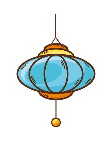 Blue Japanese Lantern Hanging Icon — Vector de stock