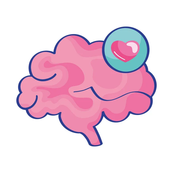 Brain Heart Social Media — 图库矢量图片