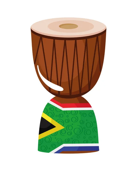 South Africa Flag Drum Icon — Stock Vector