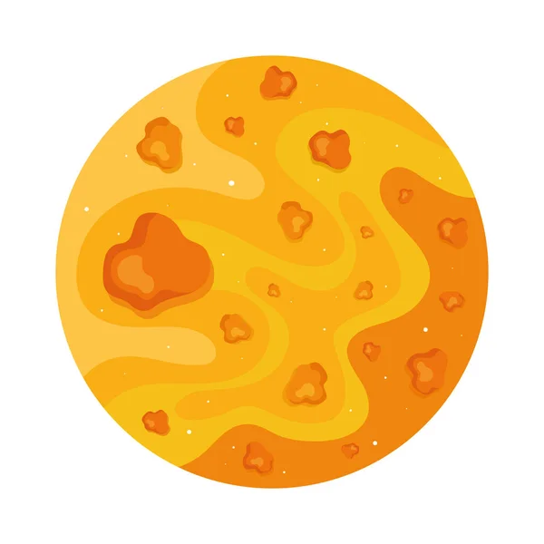 Yellow Planet Universe Space Outer Icon — Stockvektor
