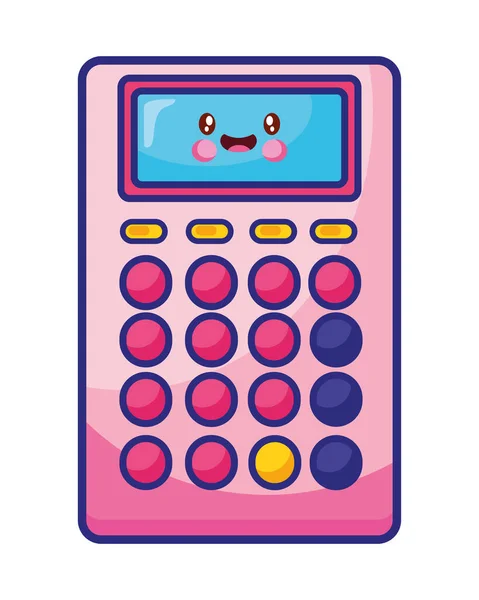 Calculator Math Kawaii Style Character — Wektor stockowy