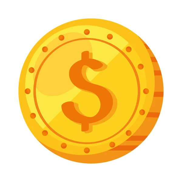 Münzgeld Dollar Wirtschaft Ikone — Stockvektor