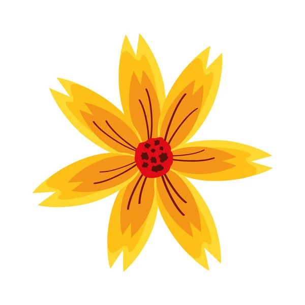 Yellow Flower Garden Decoration Nature Icon — Stock Vector