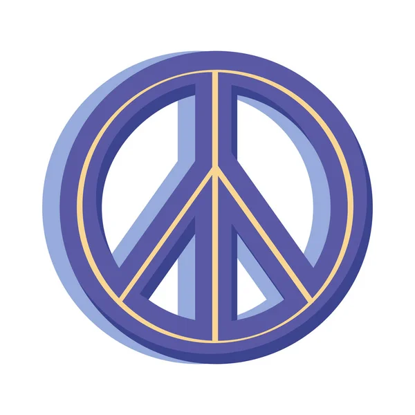 Peace Symbol Hippie Style Icon — Stock Vector