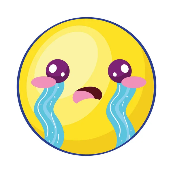 Emoticon Crying Face Isolated Icon — ストックベクタ