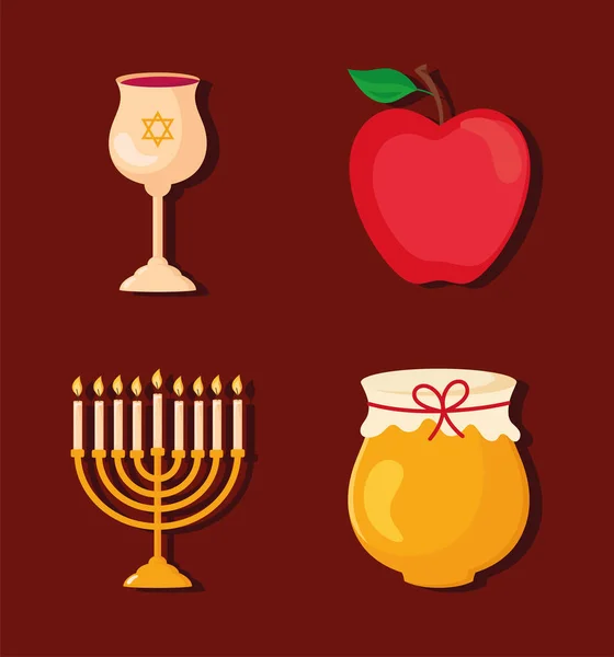 四个Yom Kippur图标 — 图库矢量图片