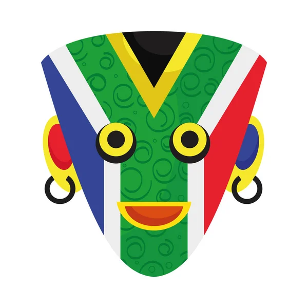 South Africa Flag Mask Icon — 스톡 벡터