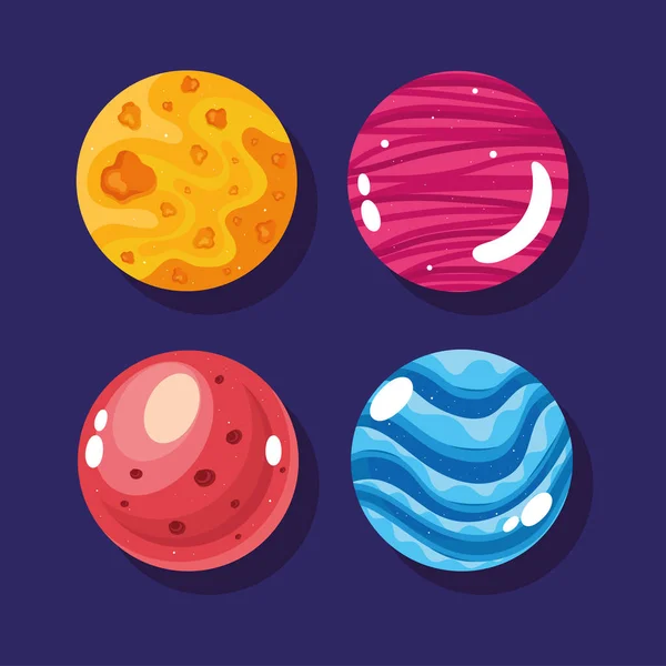 Four Universe Space Set Icons — Stockový vektor