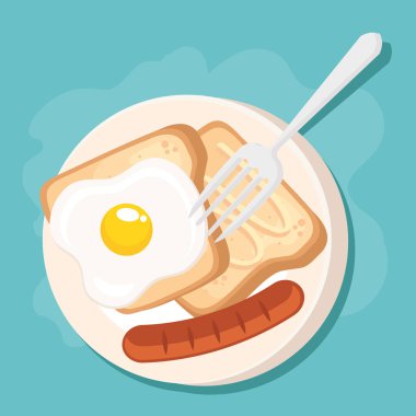 egg fried with breads breakfast