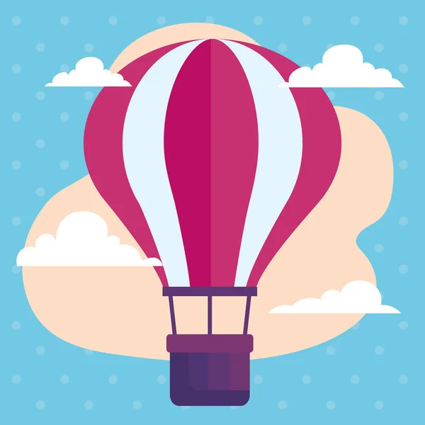 Balloon Air Hot Travel Scene — Vector de stock