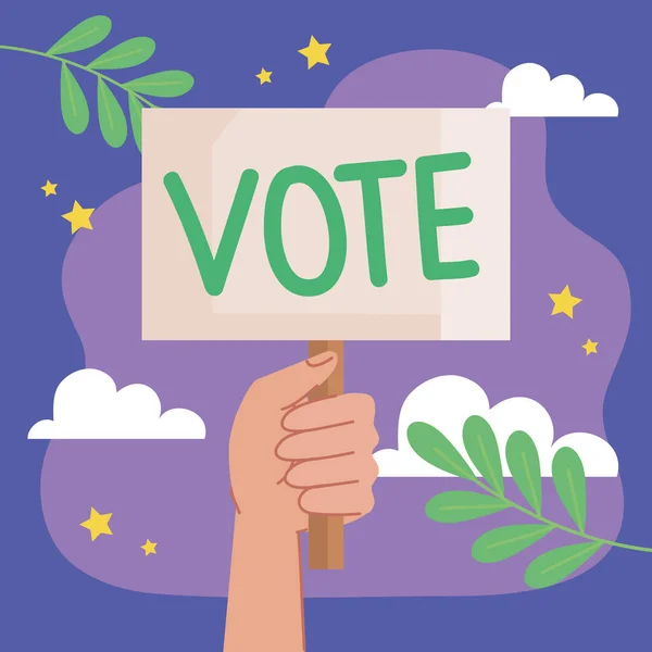 Hand Vote Banner Poster — Vettoriale Stock