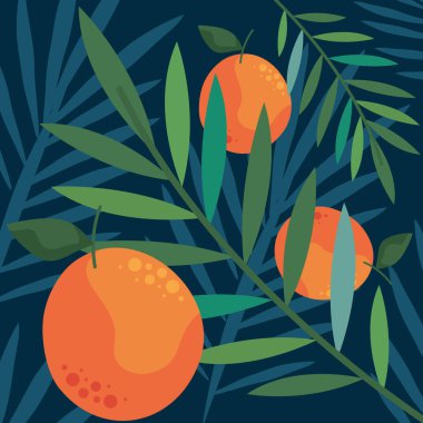 portakal ve yaprak desen arkaplanı