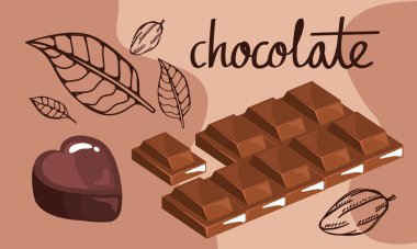 Kalp şekeri posterli çikolata harfleri.