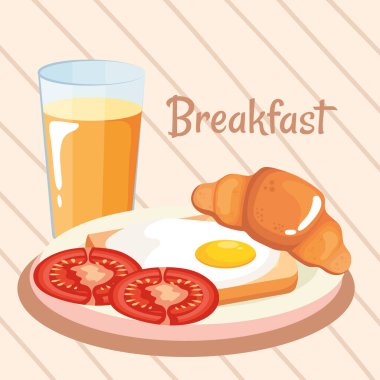 breakfast lettering with juice poster