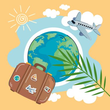 earth planet and airplane travel