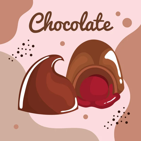 Çikolata Harfli Yer Mantarı Posterli — Stok Vektör