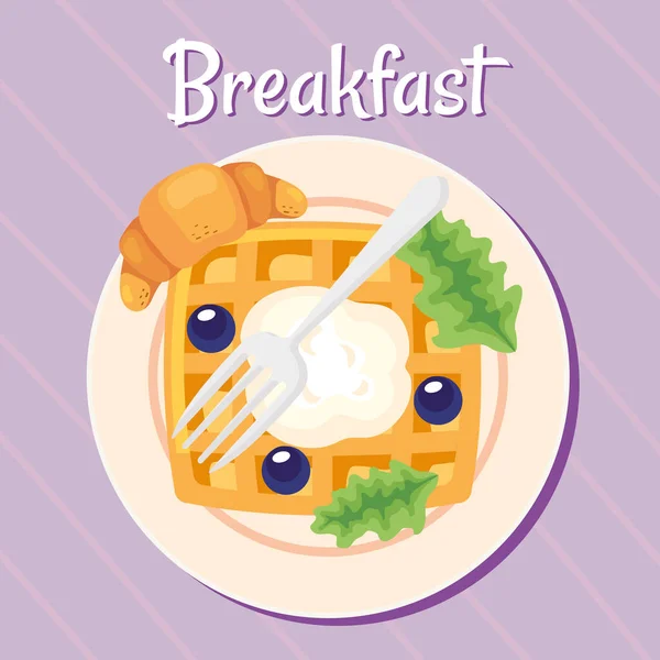 Breakfast Lettering Pancake Poster — Archivo Imágenes Vectoriales
