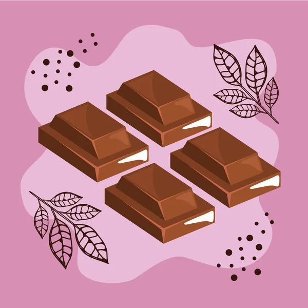 Chocolate Sweet Bars Candies Poster — Stockvektor