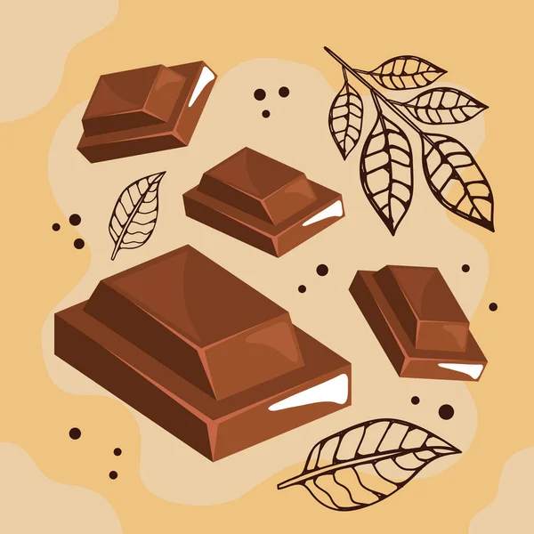 Chocolate Squares Sweet Candies Poster — Vector de stock