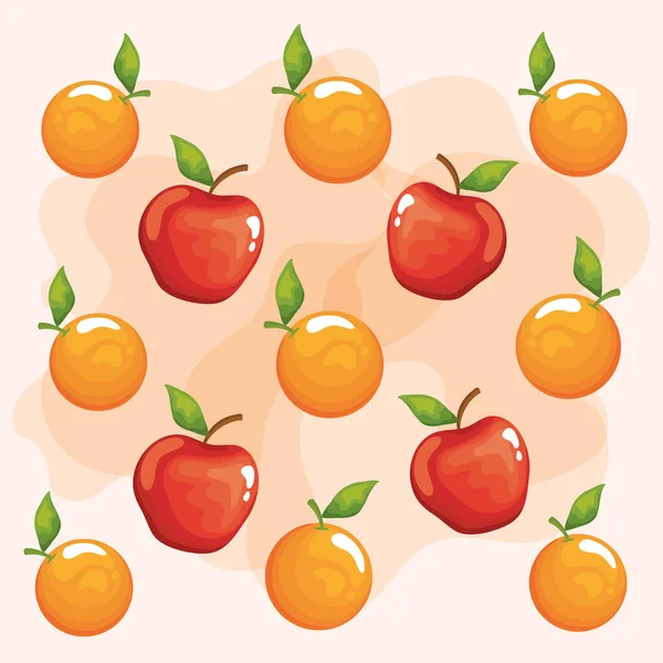 Oranges Apples Pattern Background — Vector de stock