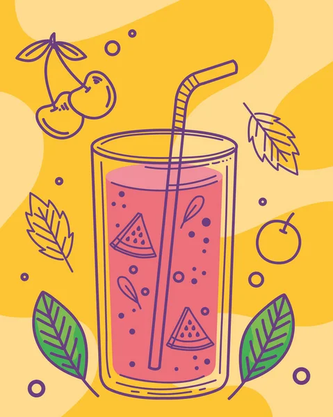 Pink Detox Drink Healthy Poster — Wektor stockowy