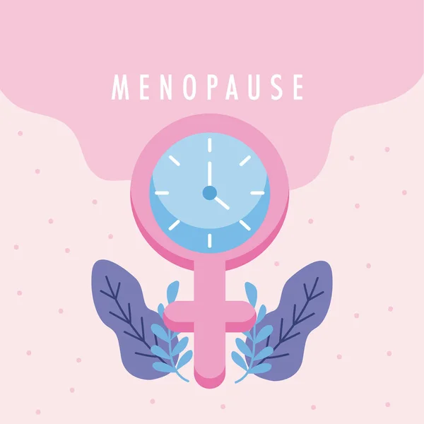 Género Femenino Con Reloj Mujeres Menopausia — Vector de stock